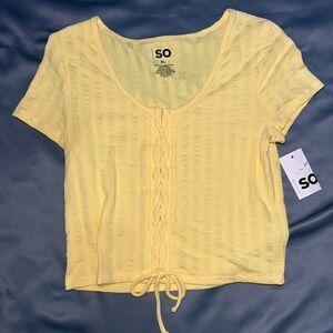 NWT SO yellow crop top